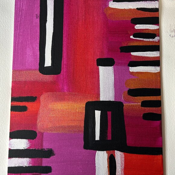 Original Abstract Art Canvas 8 x 10" signed with authenticity certificate - Picture 1 of 1